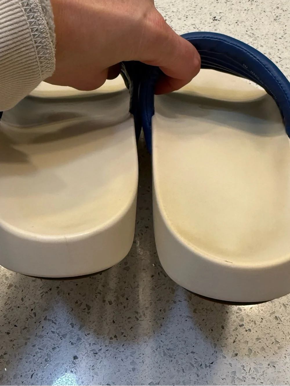Tory Burch Blue, Green & White Padded Slide Sandals